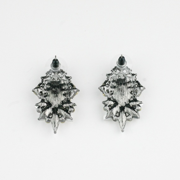 "Stella" Clear Crystal Statement Earrings - Picture 3 of 3